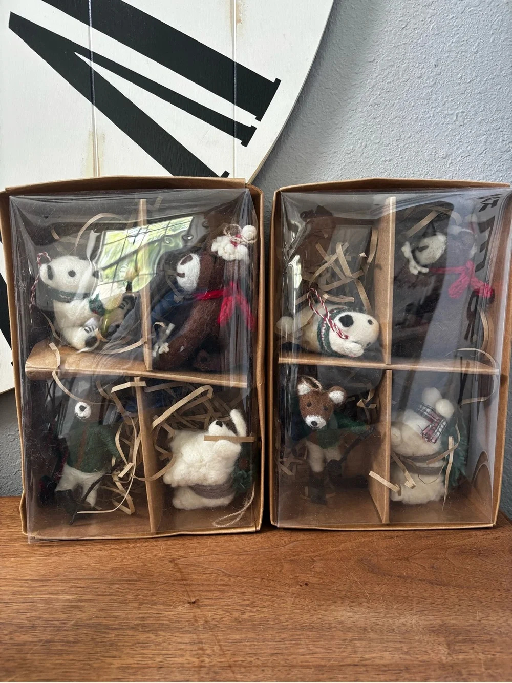 Pottery Barn Felt Animal Ornament Set (2)— Holiday Woodland Characters